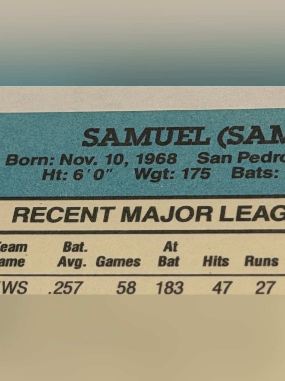 Sammy Sosa 1990 Double Error Donruss Baseball Card Vintage - Picture 2 of 6